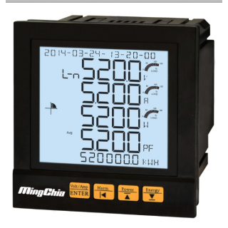 MW200  LCD背光多功能集合式電錶/功率錶/三相電流錶